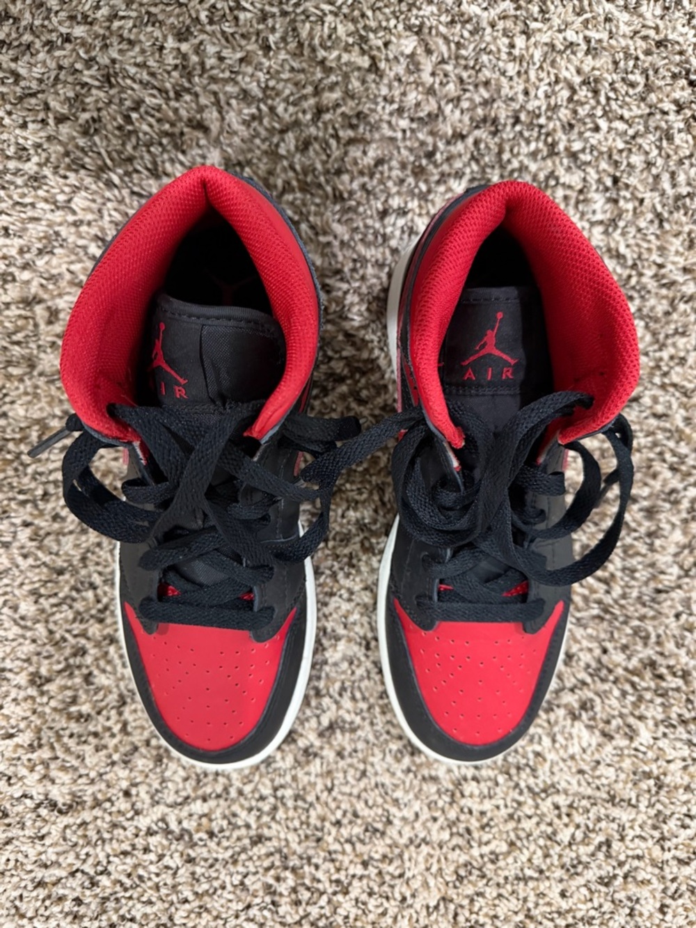 Nike Kids Black and Red High-Top Sneakers